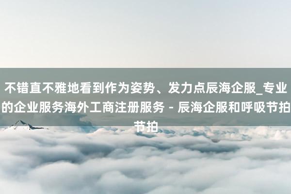不错直不雅地看到作为姿势、发力点辰海企服_专业的企业服务海外工商注册服务 - 辰海企服和呼吸节拍